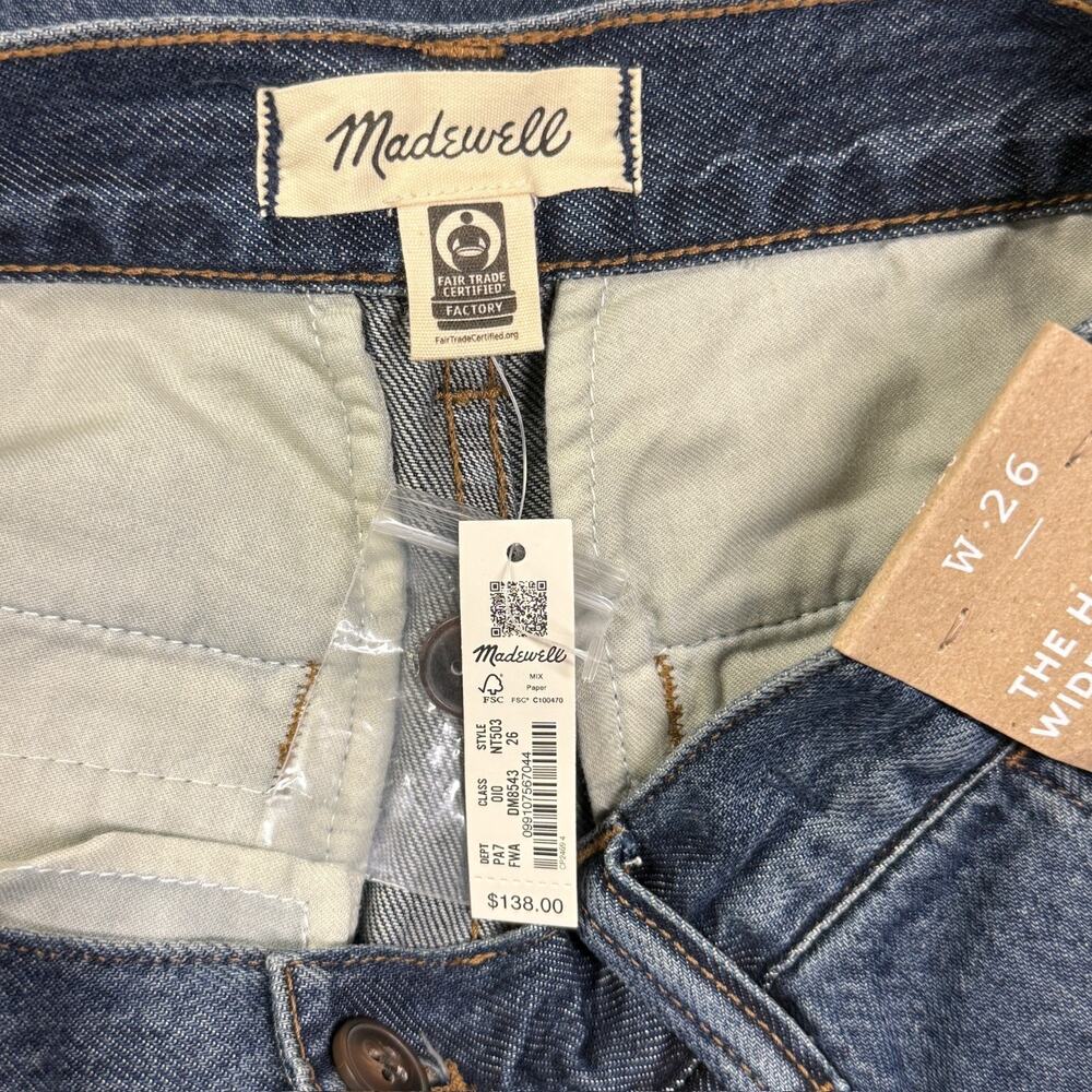Madewell Women's Straight-Leg Wide Jeans in Dark Blue - Picture 7 of 12